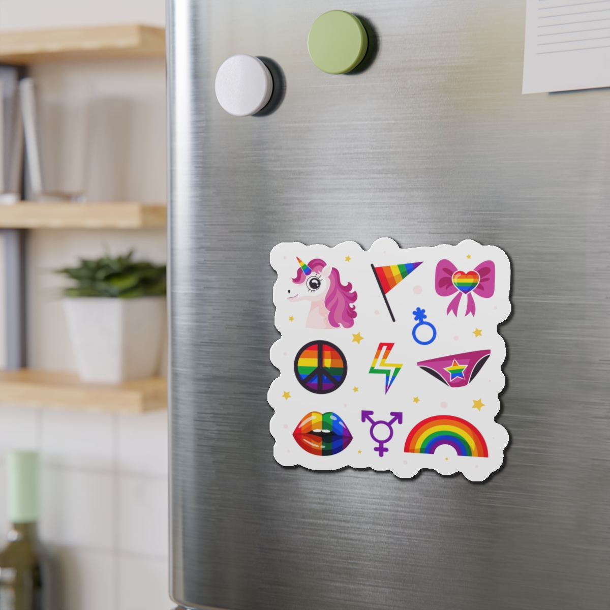 Flat Pride Month Lgbt Elements Collection Die Cut Magnets - Image 12