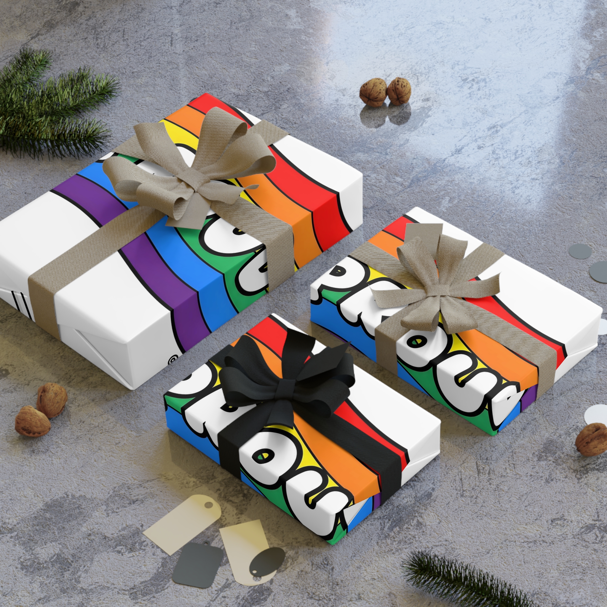 Proud Rainbow Flag Lgbtq Celebration Gift Wrapping Paper Rolls 1pc - Image 4