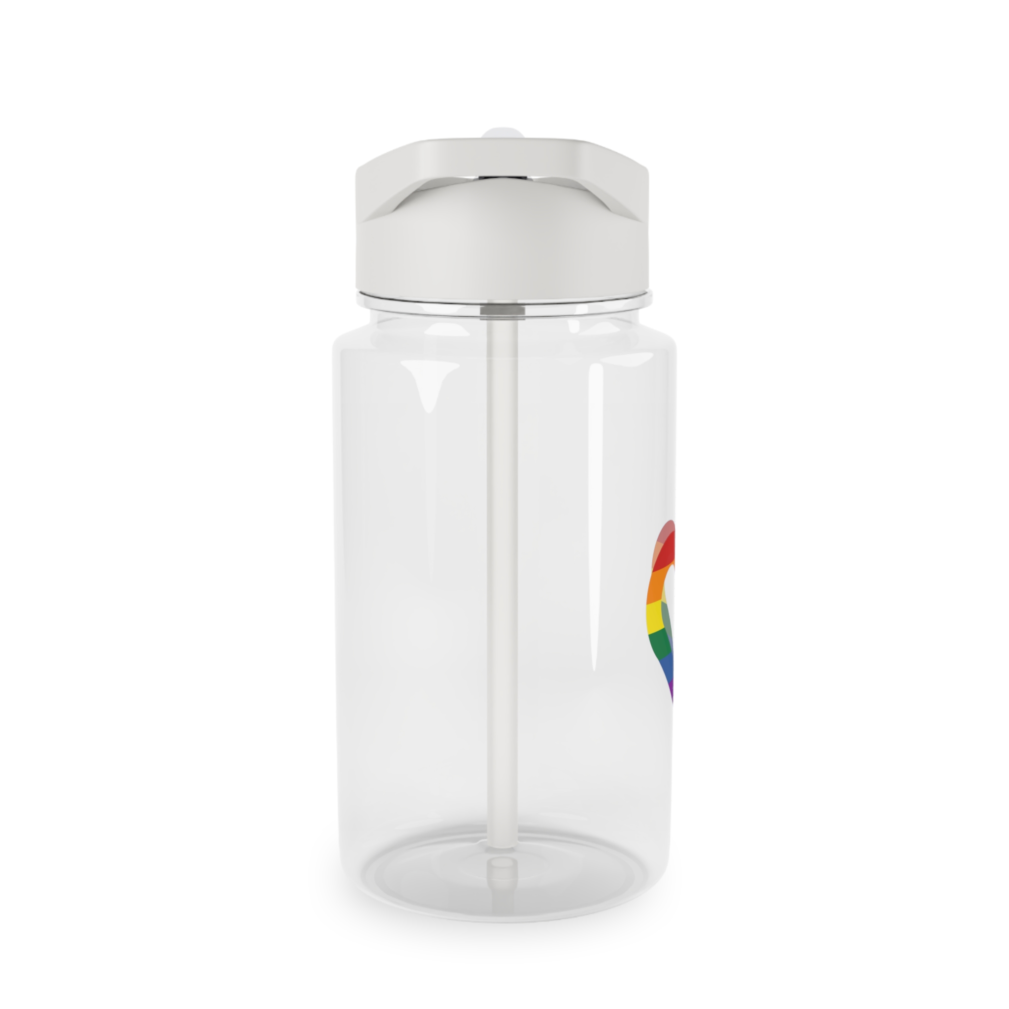 Pride Flag Heart Shape Icon Isolated White Background Lgbt Love Modern Sign Vector Illustration Tritan Water Bottle - Image 4