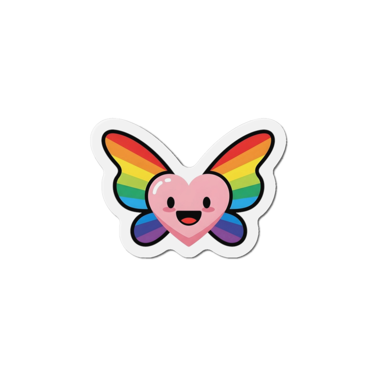 Happy Rainbow Heart Butterfly Die Cut Magnets - Image 4