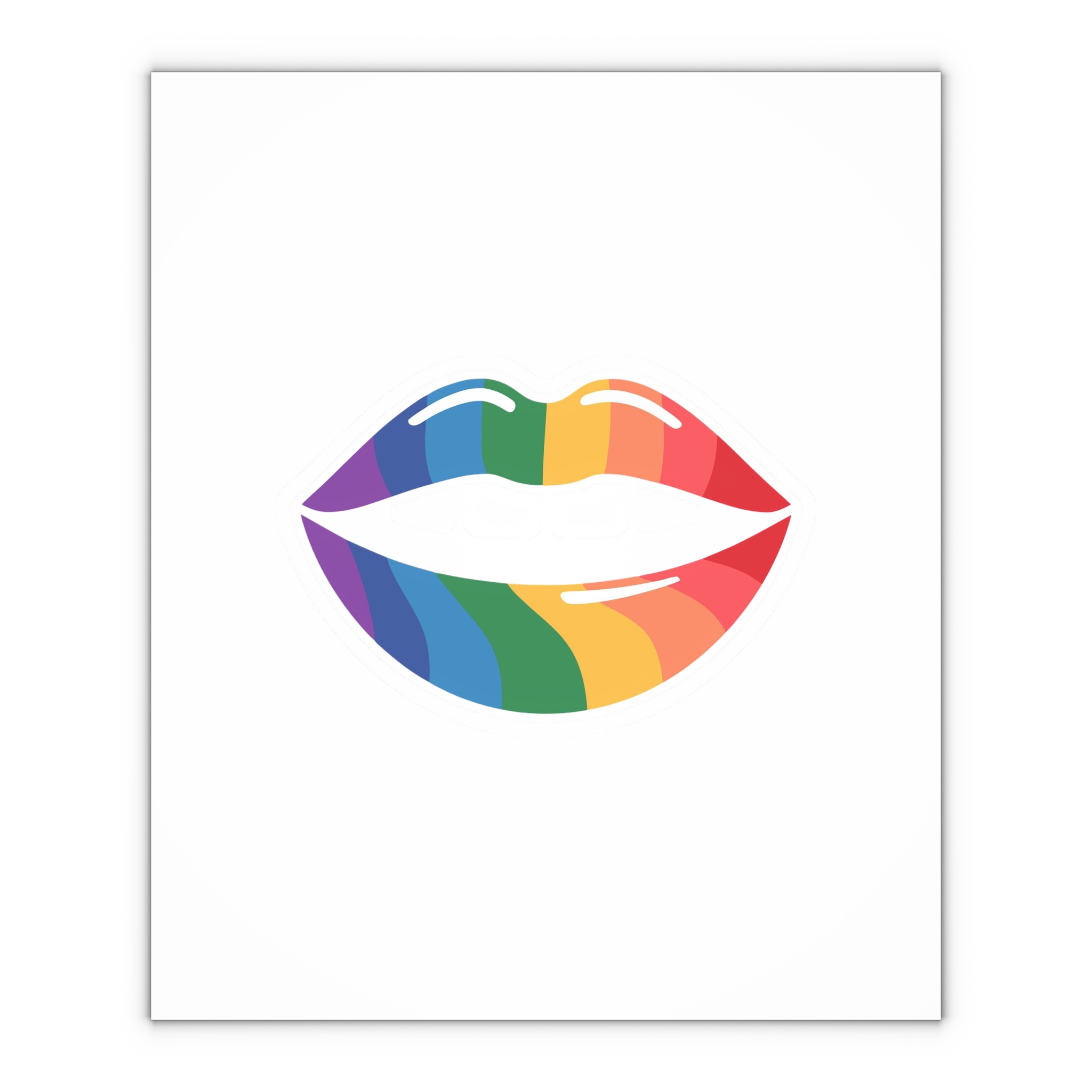 Rainbow Lips Illustration Gift Wrapping Paper Sheets 1pc - Image 4