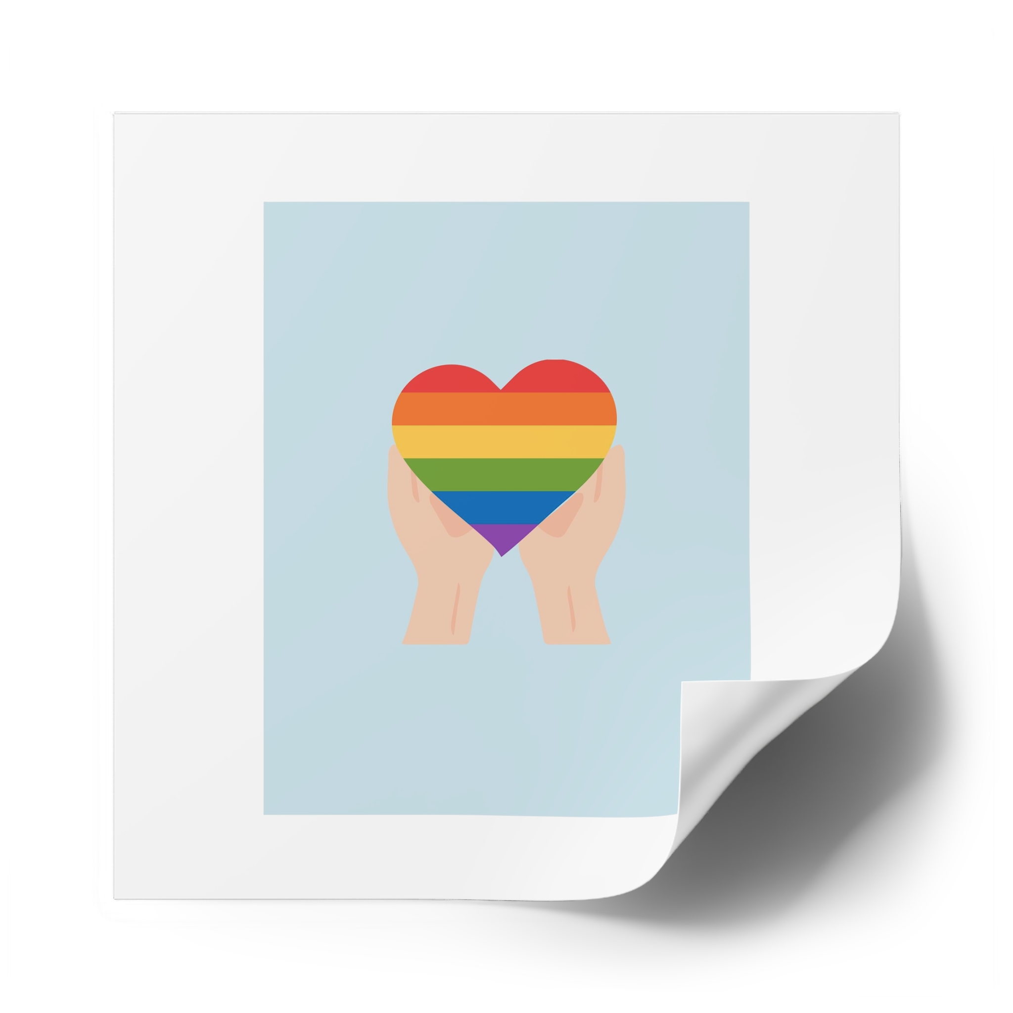 Pride Lgbt Card Support Love Poster That Says Rainbow Heart It Laminate Stickers Square - Image 50