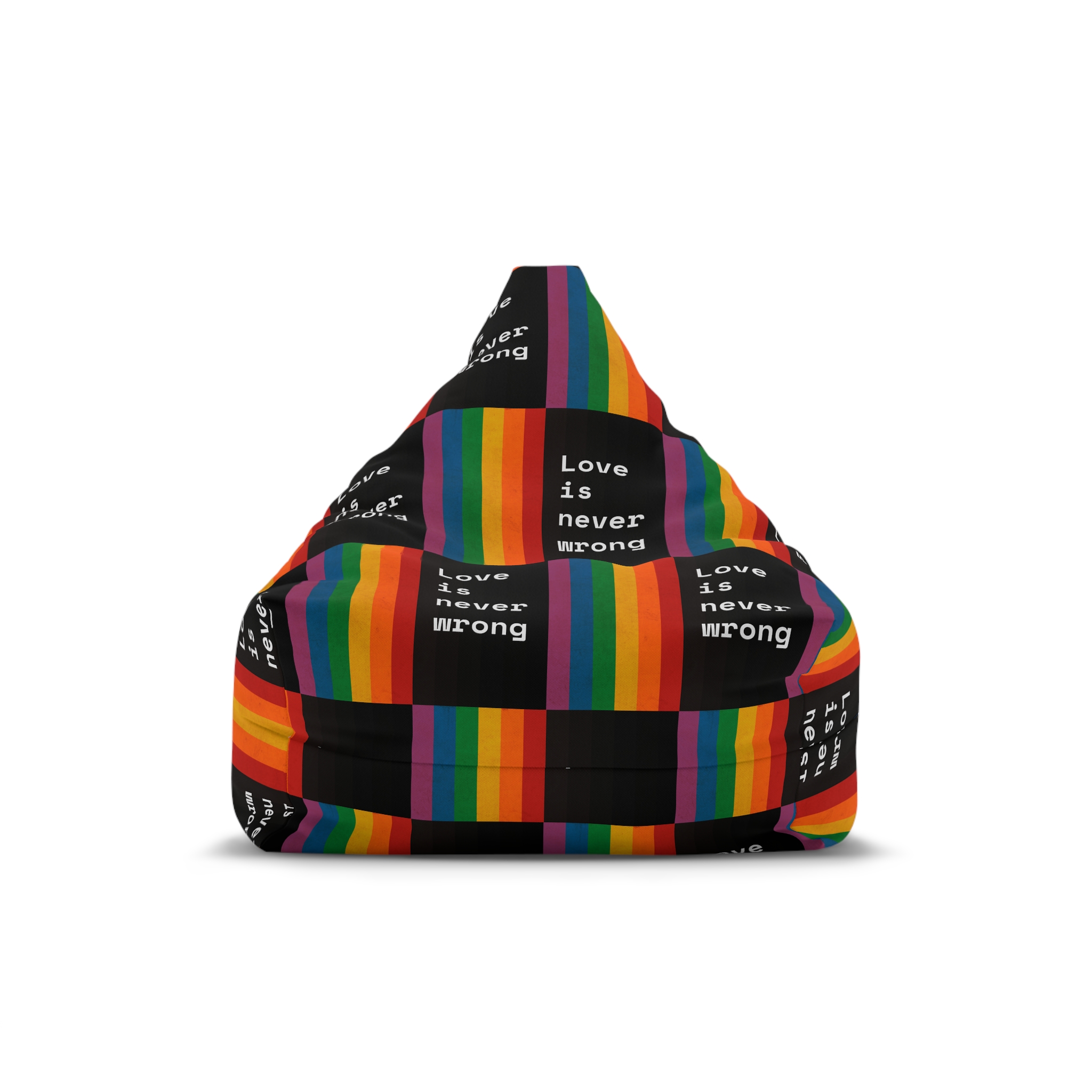 Rainbow With Love Is Never Wrong Concept Pride Month Bean Bag Chair Cover
