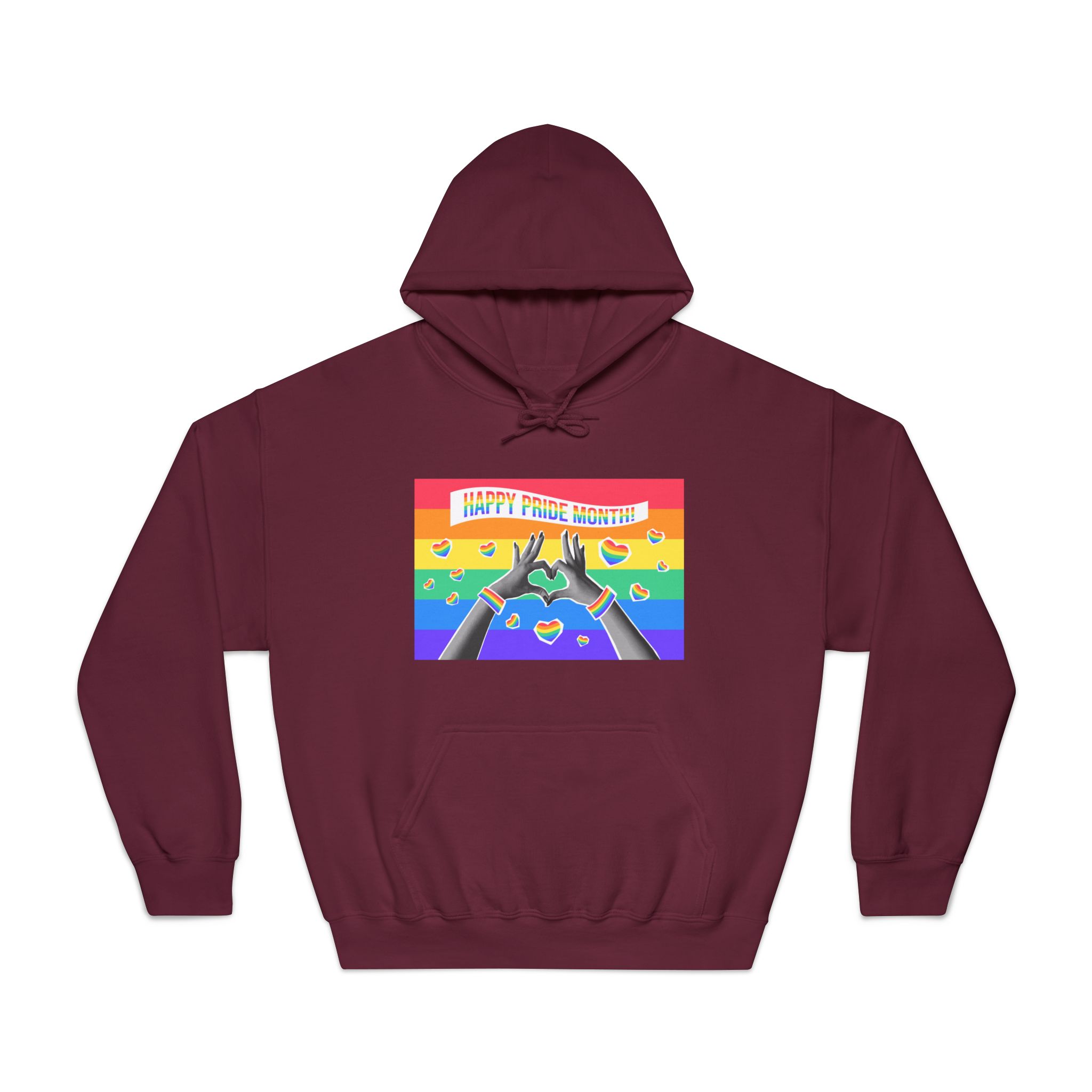 Lgbtq Pride Month Card Y2k Style Trendy Retro Collage Halftone Hands Unisex Dryblend Hooded Sweatshirt - Image 17