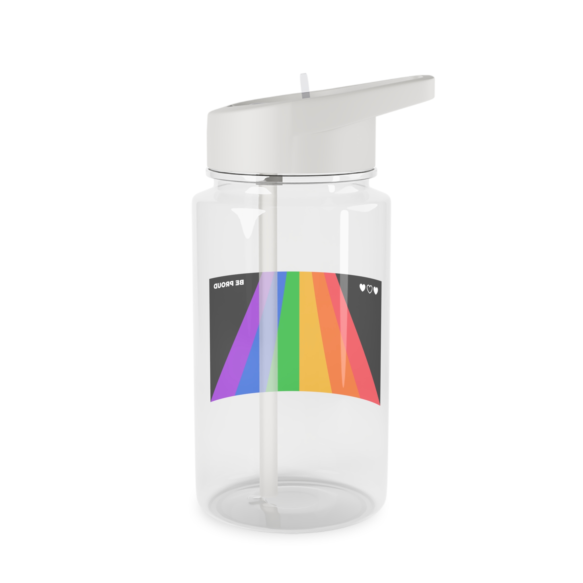 Modern Colorful Pride Zoom Background Tritan Water Bottle - Image 2