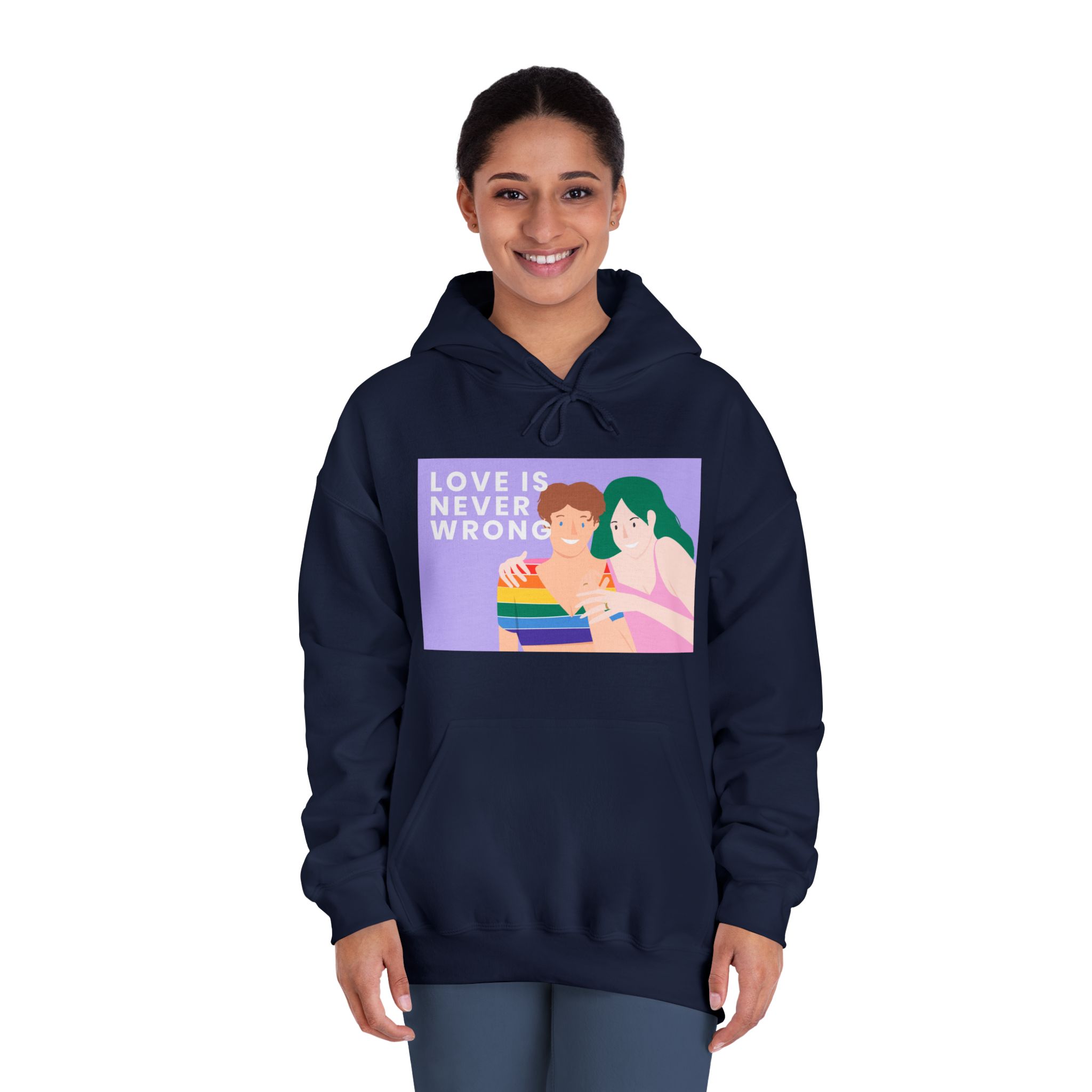 Lgbtq Gay Couple Banner Template Pride Month Unisex Dryblend Hooded Sweatshirt - Image 32