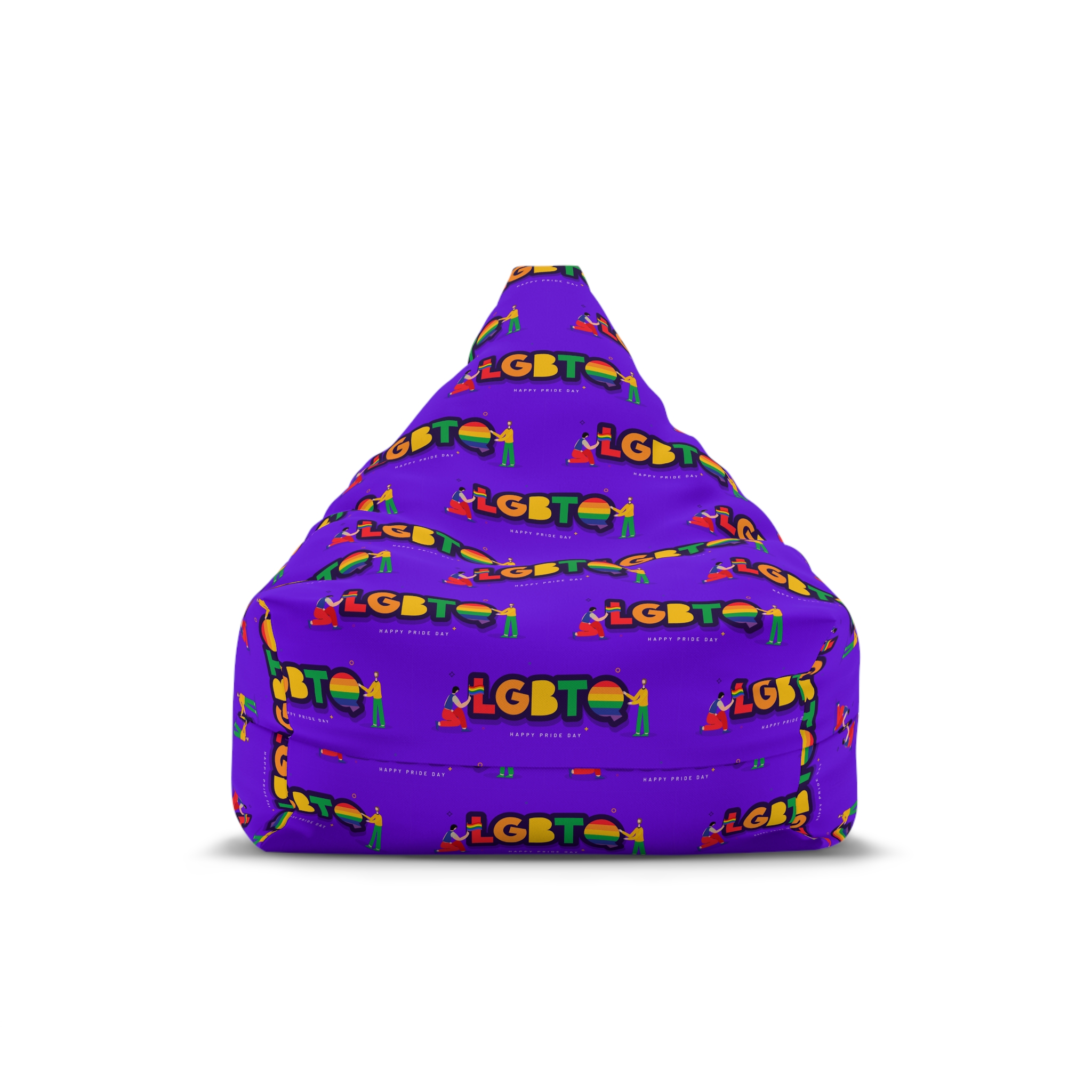 Lgbtq Community Banner Design With Illustration Gay Couple Bean Bag Chair Cover