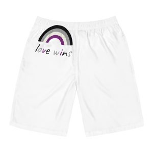 Colorful Rainbow Shape Asexual Pride Flag Happy Pride Day Lgbtqia Community Pride Month Vector Hand Drawn Doodle Posters Stickers Logo Cards Mens Board Shorts Aop