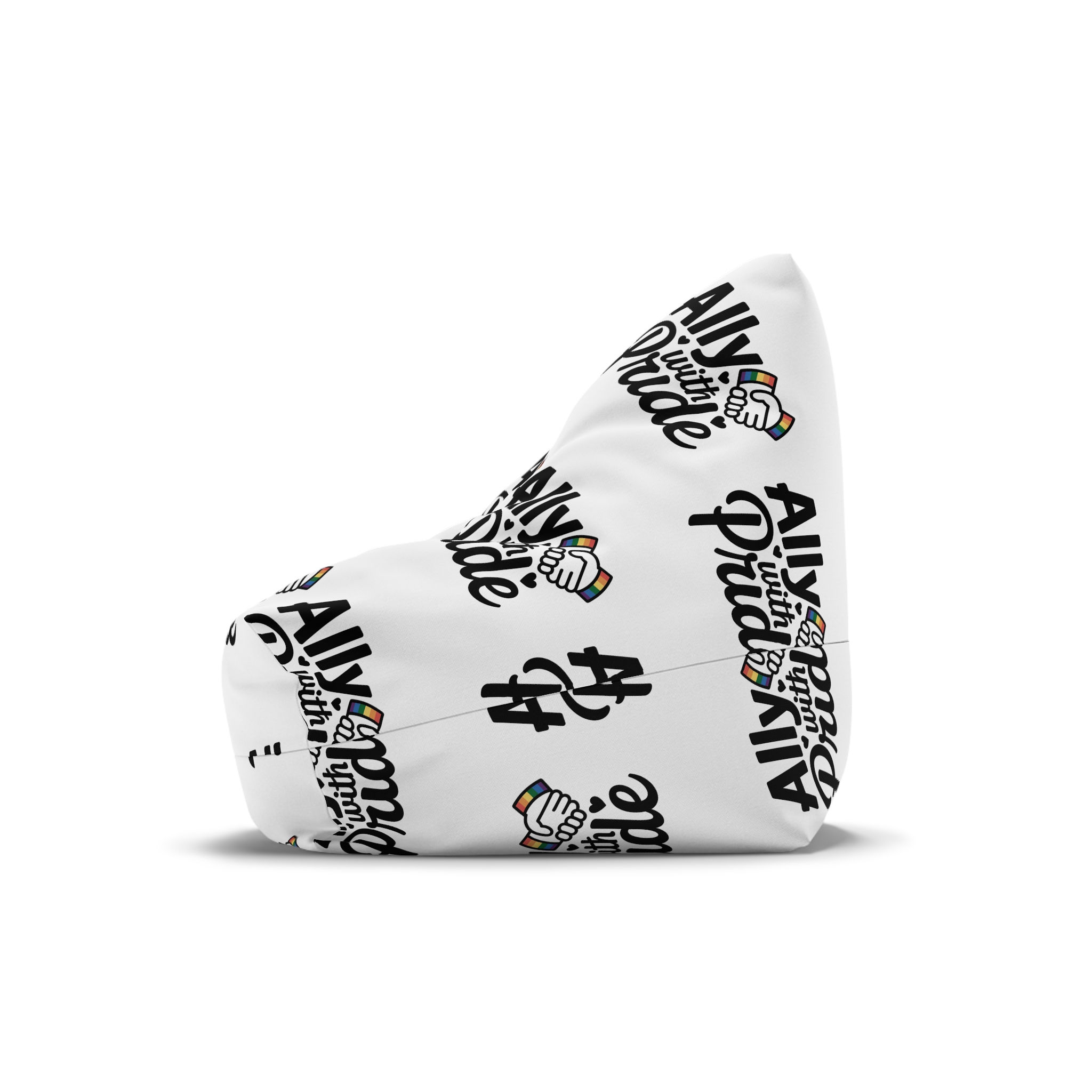 Ally With Pride T Shirt Design Isolated White Background 2 Bean Bag Chair Cover - Image 4