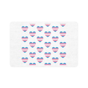 Vector Seamless Pattern Trans Lgbt Flag Heart Pet Food Mat 12x18