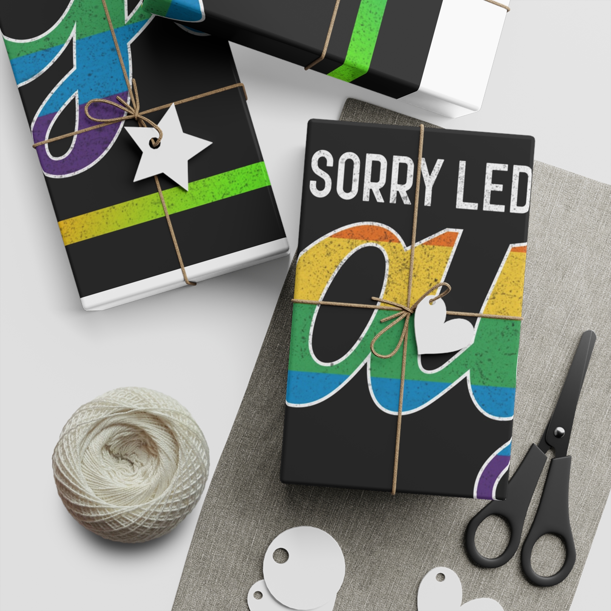 Pride Gay Rainbow Typography Vector Premium T Shirt(3) Gift Wrapping Paper Sheets 1pc - Image 5