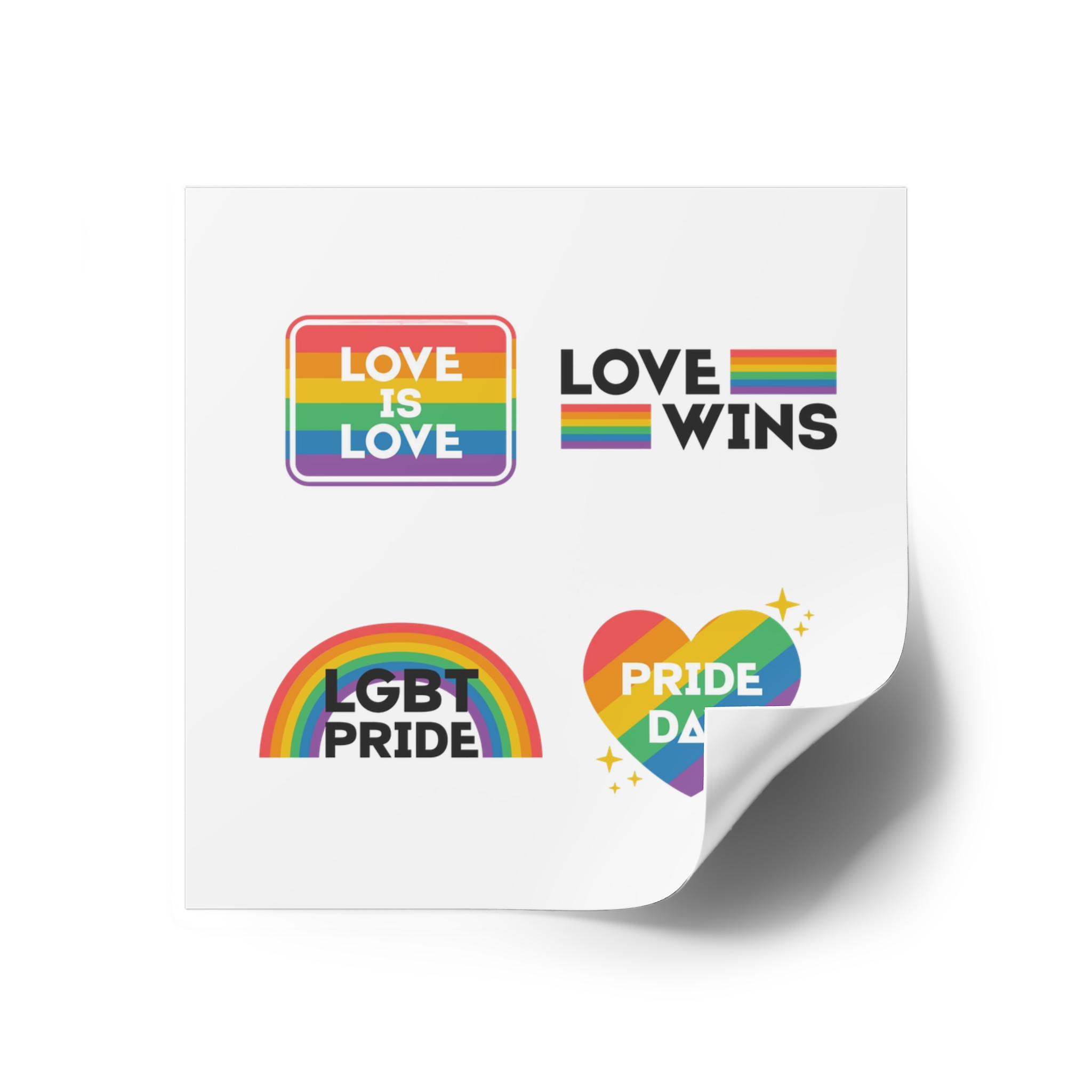 Pride Day Label Collection Design Laminate Stickers Square - Image 22