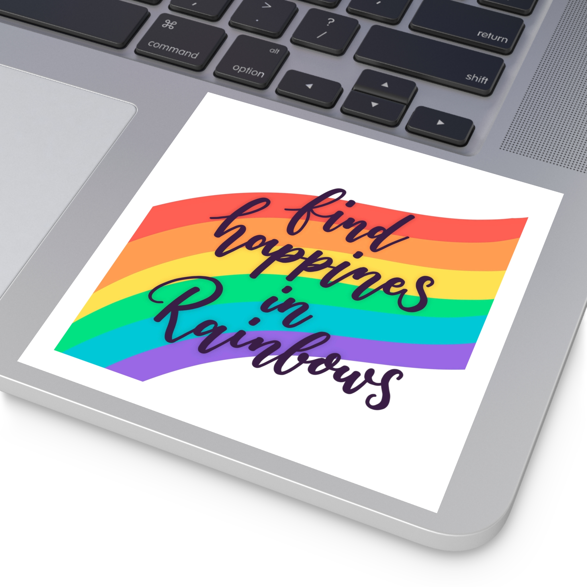 Pride Day Lettering With Rainbow Colors Laminate Stickers Square - Image 43
