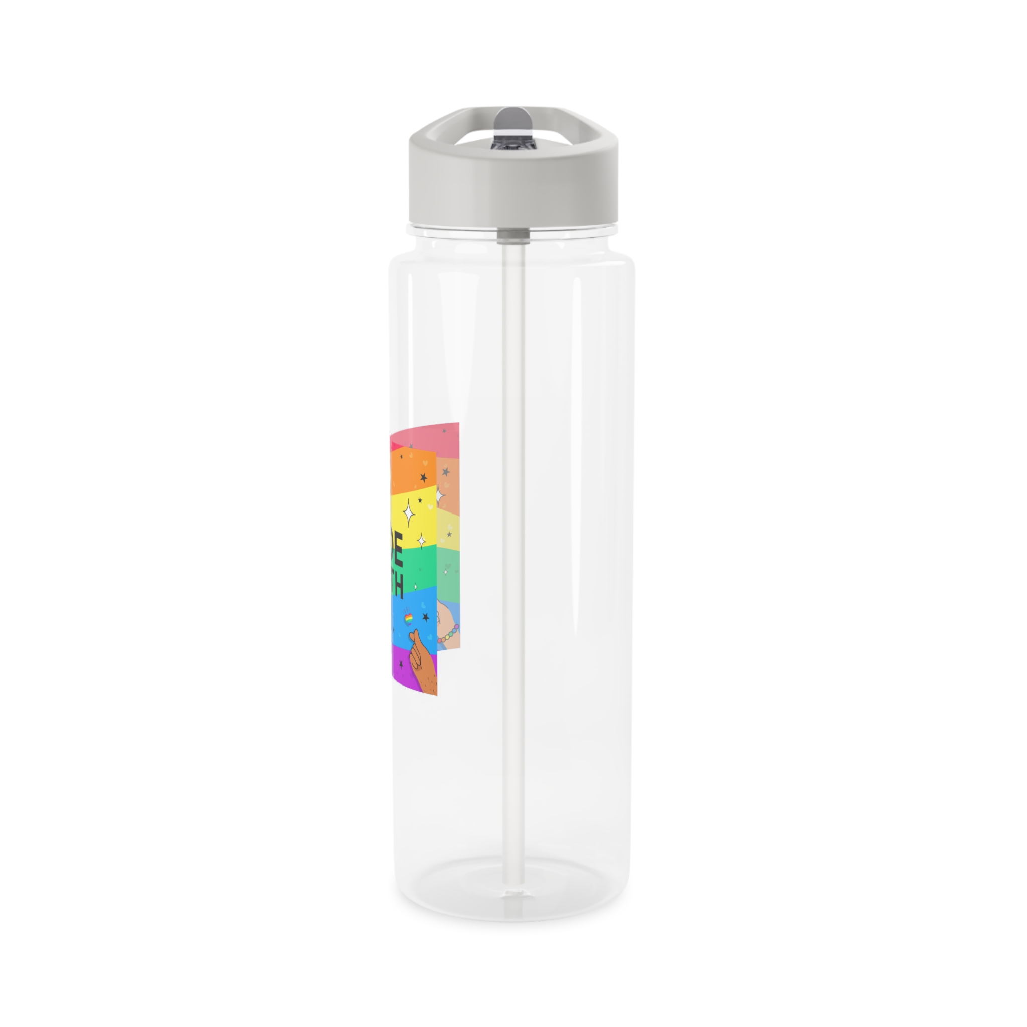 Pride Month Greeting Card Vector Illustration Hand Symbol Mini Heart Rainbow Flag Tritan Water Bottle - Image 7
