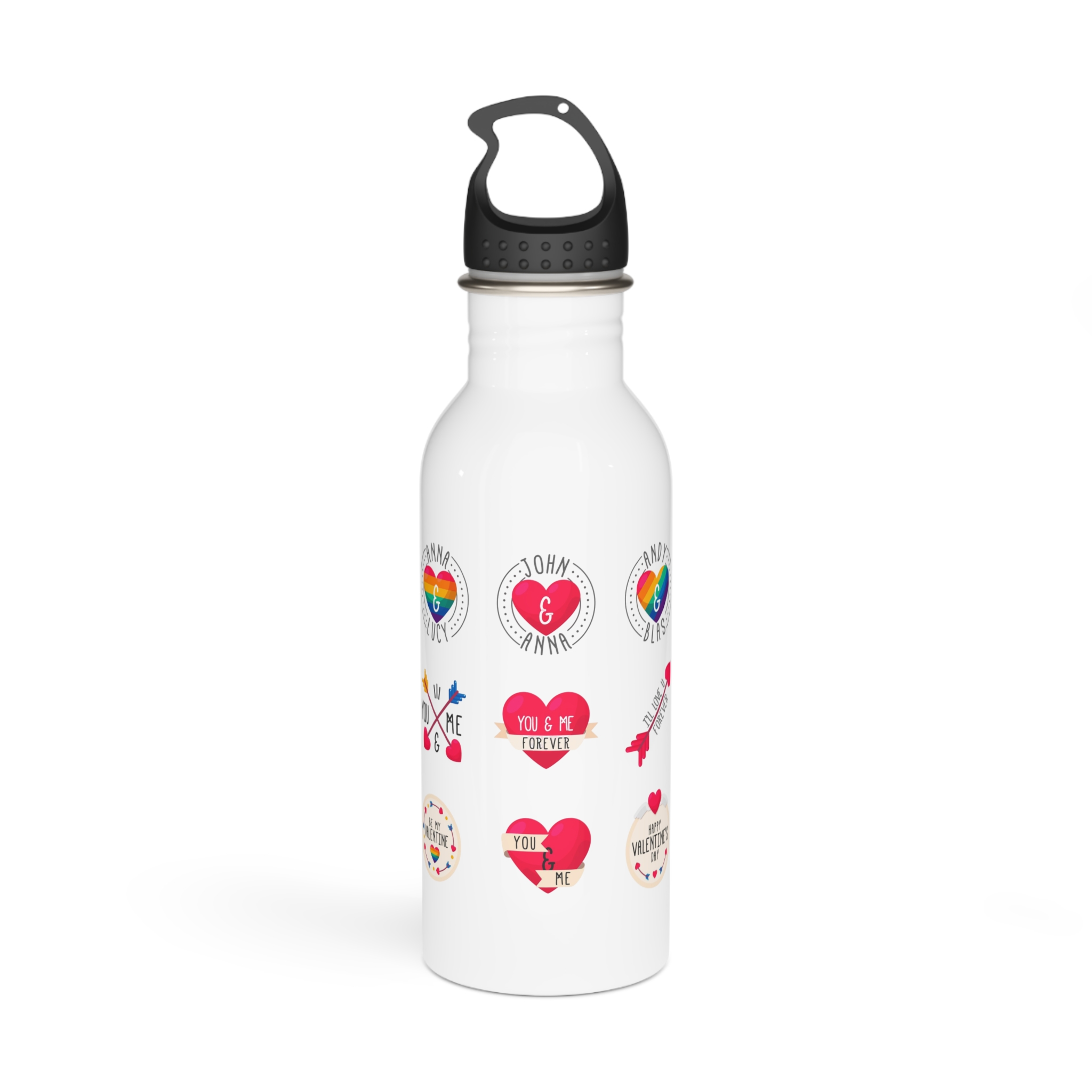 Lgbt Valentine S Day Label Collection Stainless Steel Water Bottle