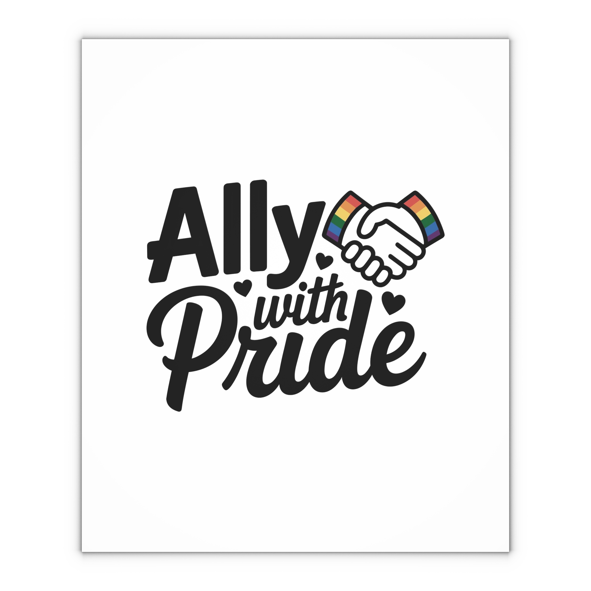 Ally With Pride T Shirt Design Isolated White Background 2 Gift Wrapping Paper Sheets 1pc - Image 4