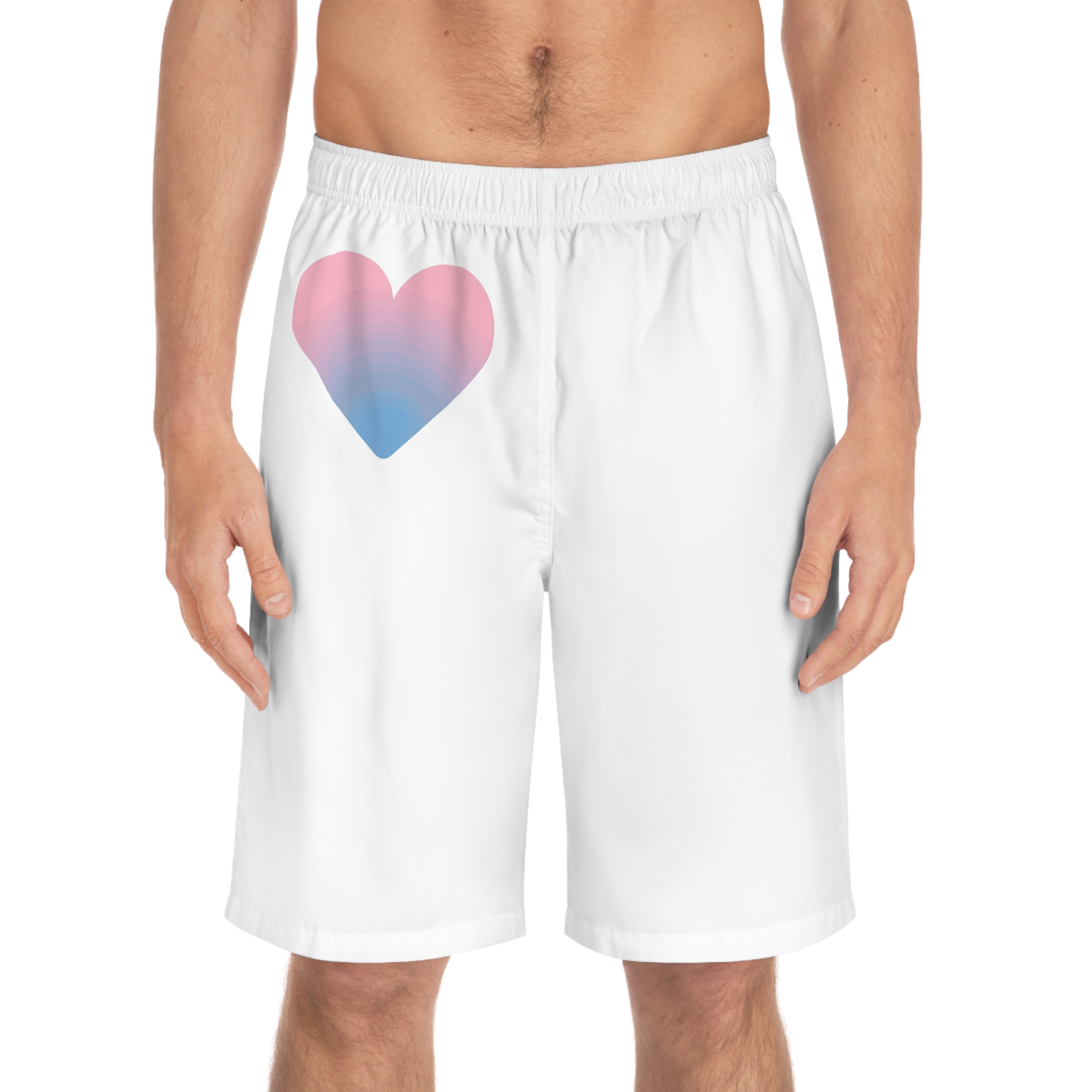 Gradient Heart Symbol Love Affection Mens Board Shorts Aop - Image 3