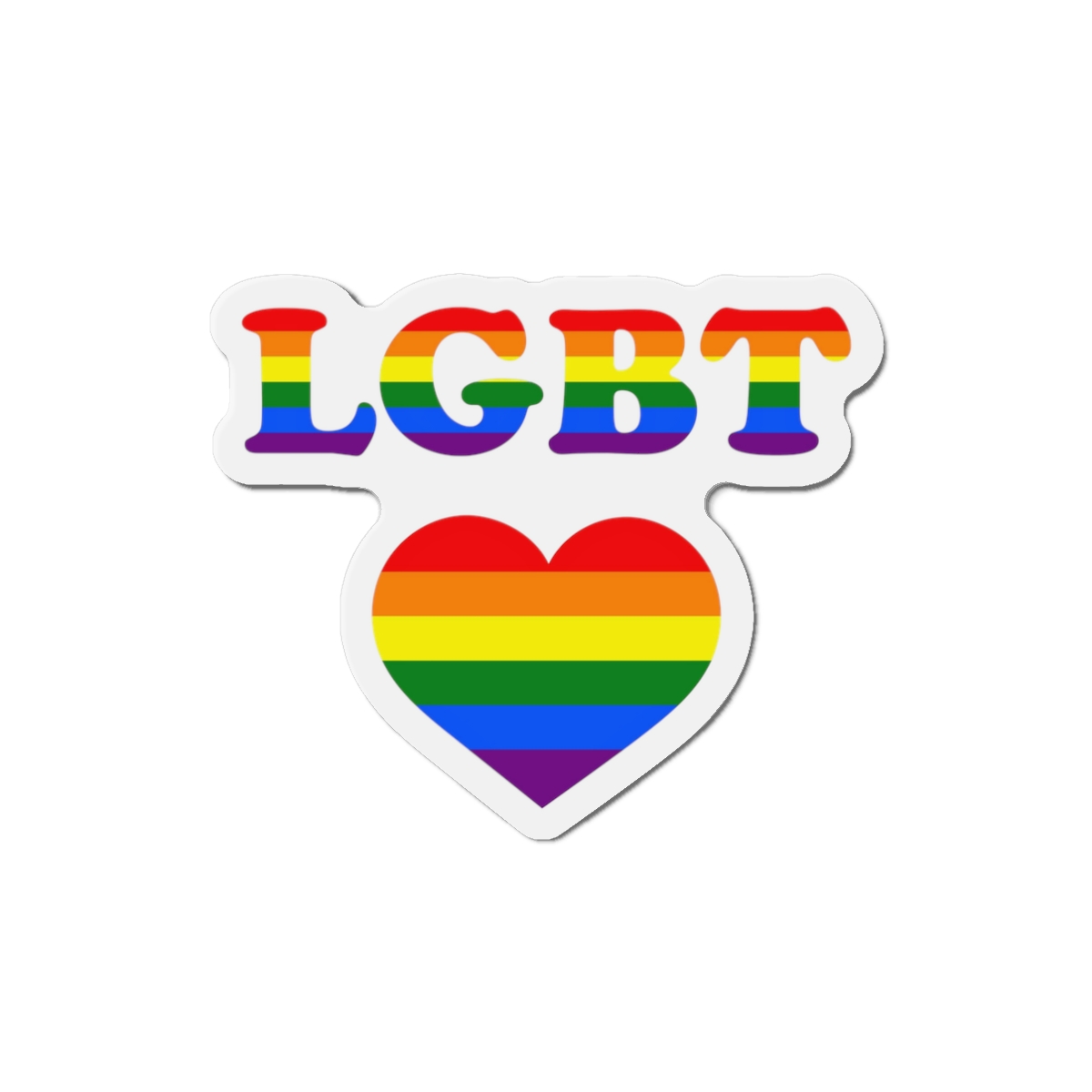 Vector Symbolism Lgbt Community Rainbow Colors Lgbt Inscription Rainbow Heart Die Cut Magnets - Image 4