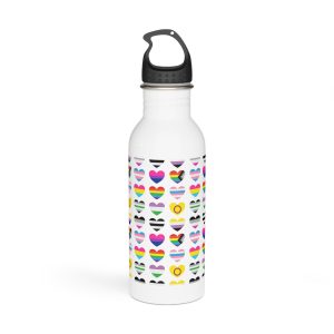 Vector Seamless Pattern Gender Lgbt Flag Heart Stainless Steel Water Bottle
