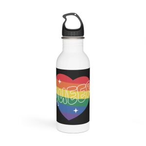 Queer Pride Heart Stainless Steel Water Bottle