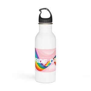Happy Pride Month Background Vector Lgbtq Community Symbol With Rainbow Pride Flag Heart Design Cele Stainless Steel Water Bottle
