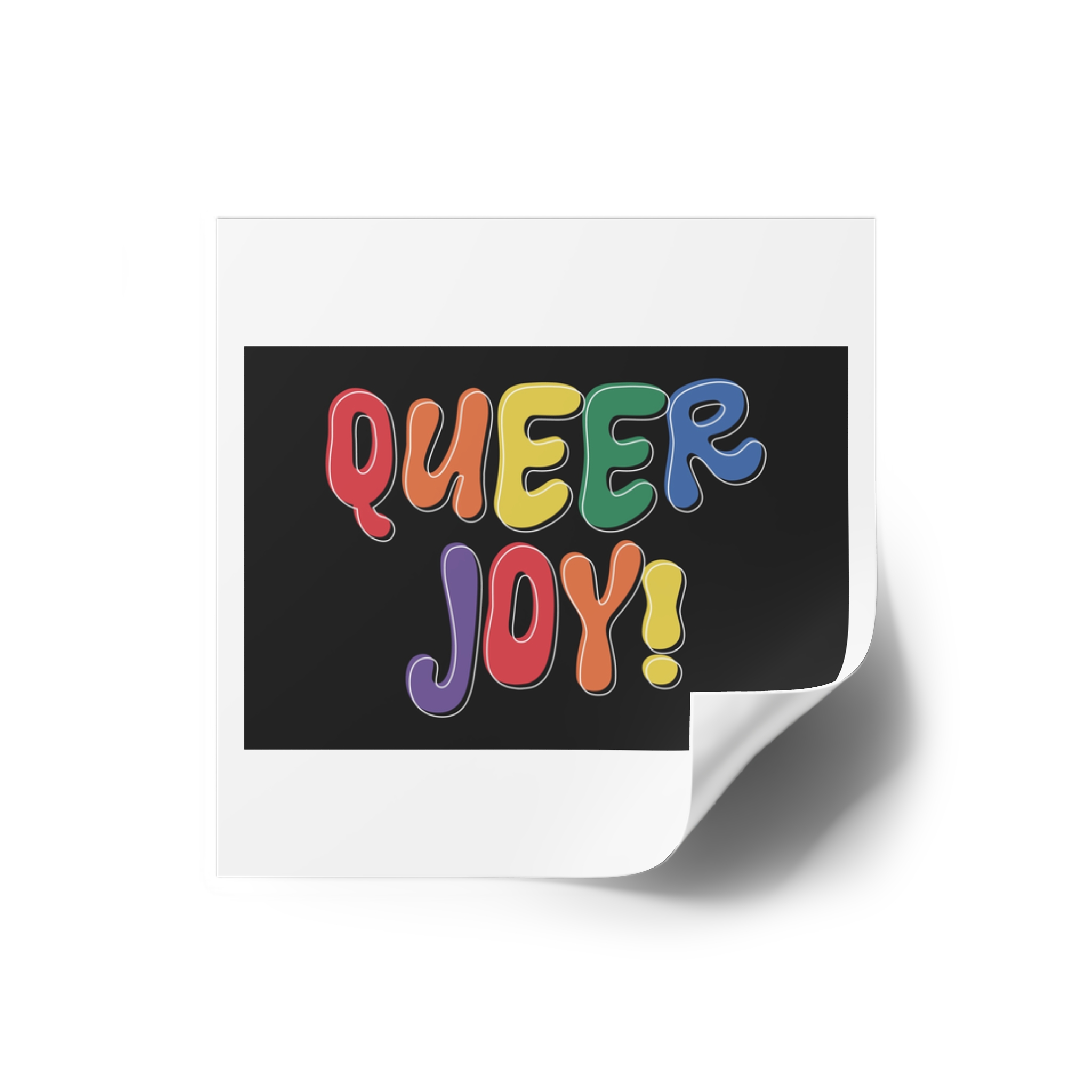 Queer Joy Colorful Celebration Lgbtq Pride Happiness Laminate Stickers Square - Image 2