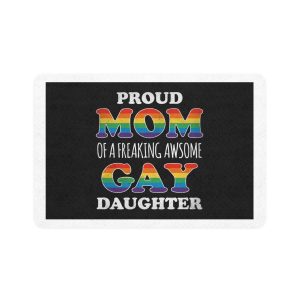 Mother Day Pride Rainbow Typography Vector Premium T Shirt(3) Pet Food Mat 12x18
