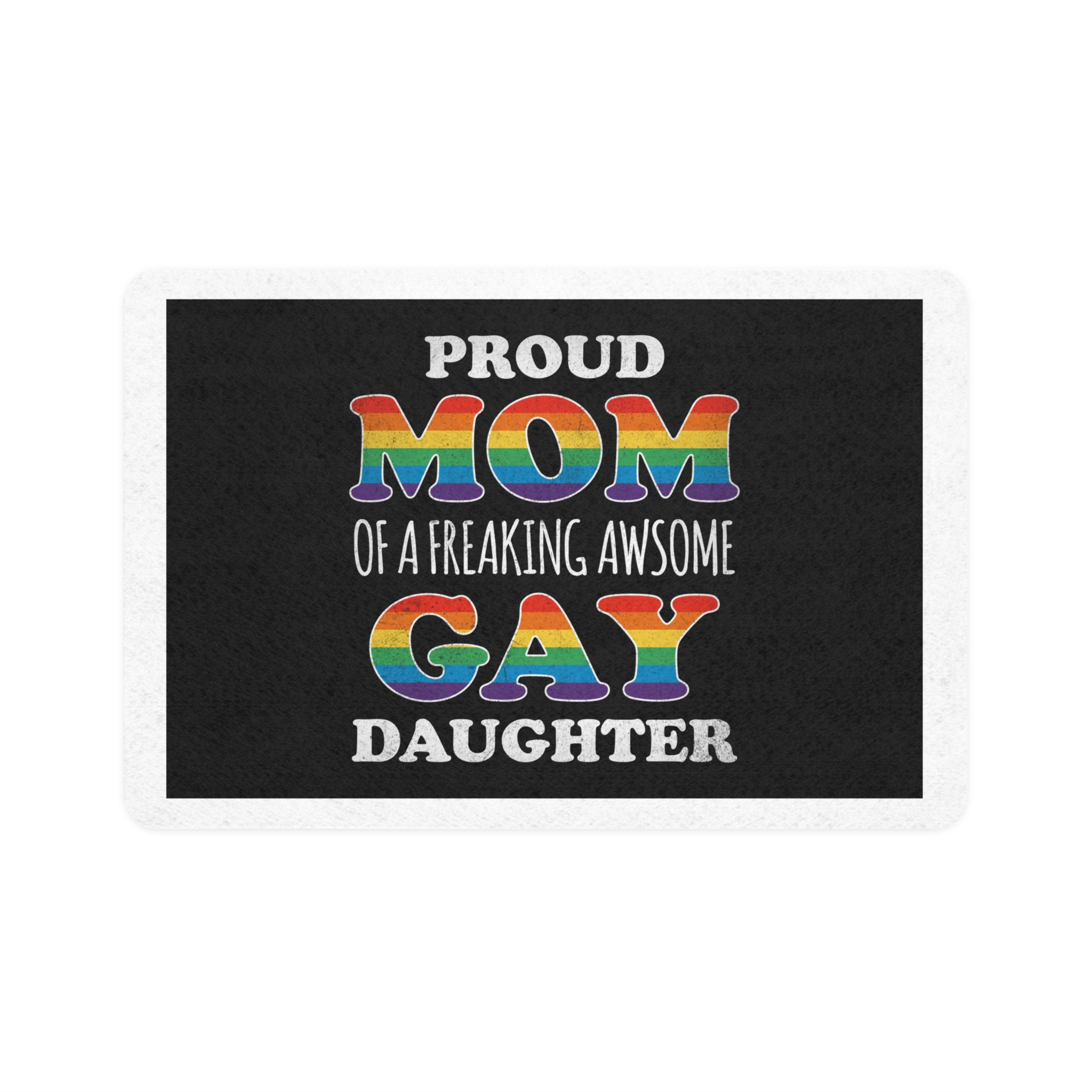 Mother Day Pride Rainbow Typography Vector Premium T Shirt(3) Pet Food Mat 12x18