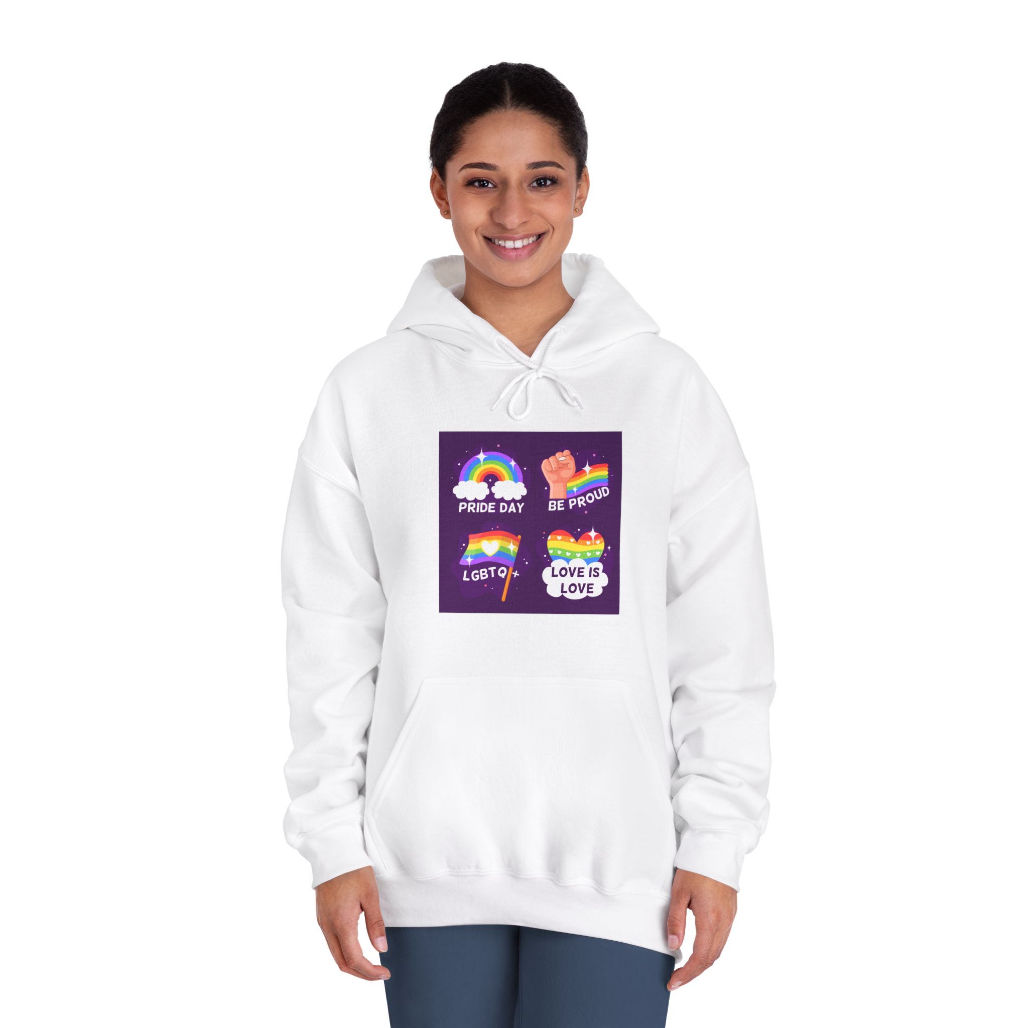 Pride Day Badges Collection Unisex Dryblend Hooded Sweatshirt - Image 4