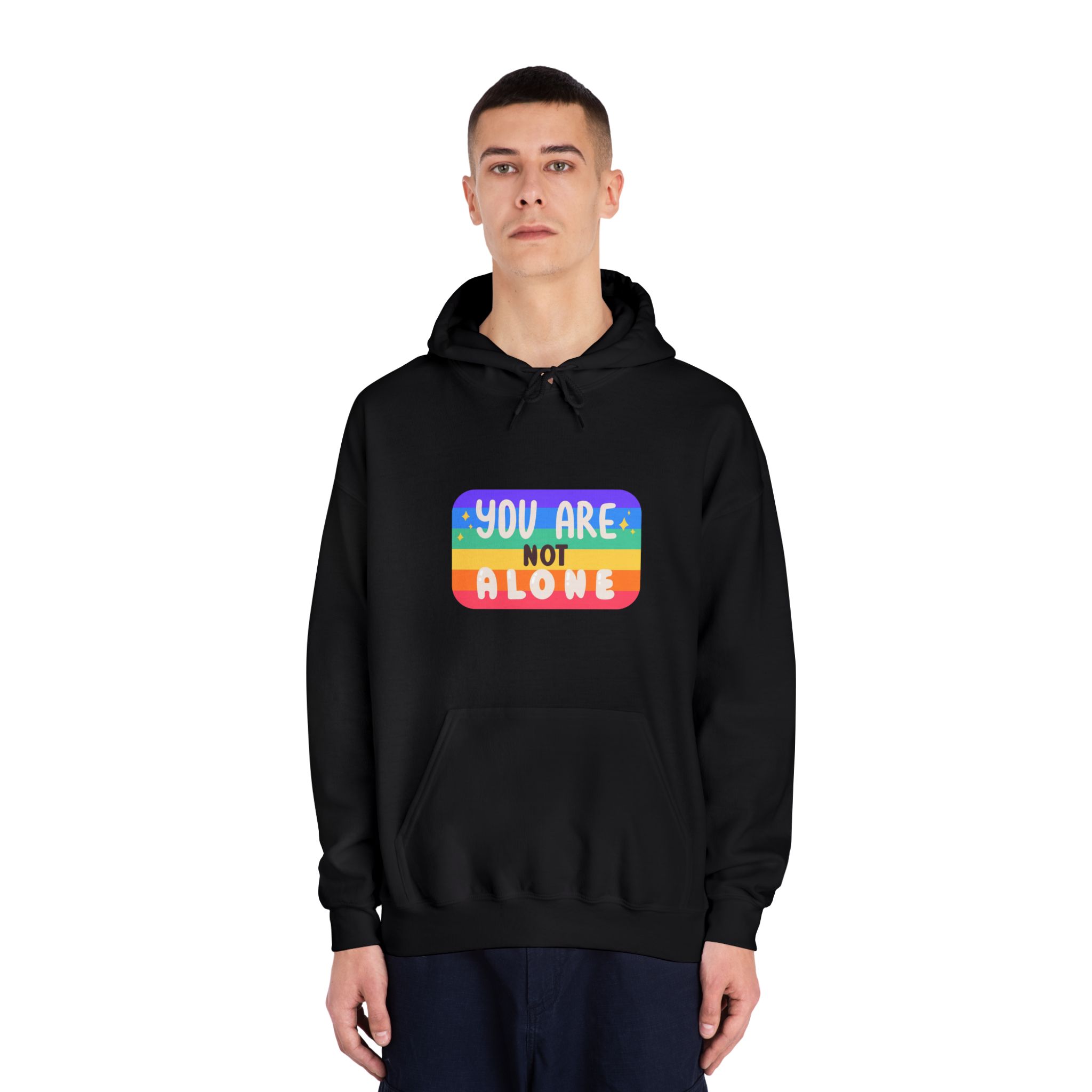 Lgbt Sticker Pack White Background Lgbtq Set Symbol Lgbt Pride Community Rainbow Elements Vector Hand Draw Illustration Hand Drawn Lettering (2) Unisex Dryblend Hooded Sweatshirt - Image 11
