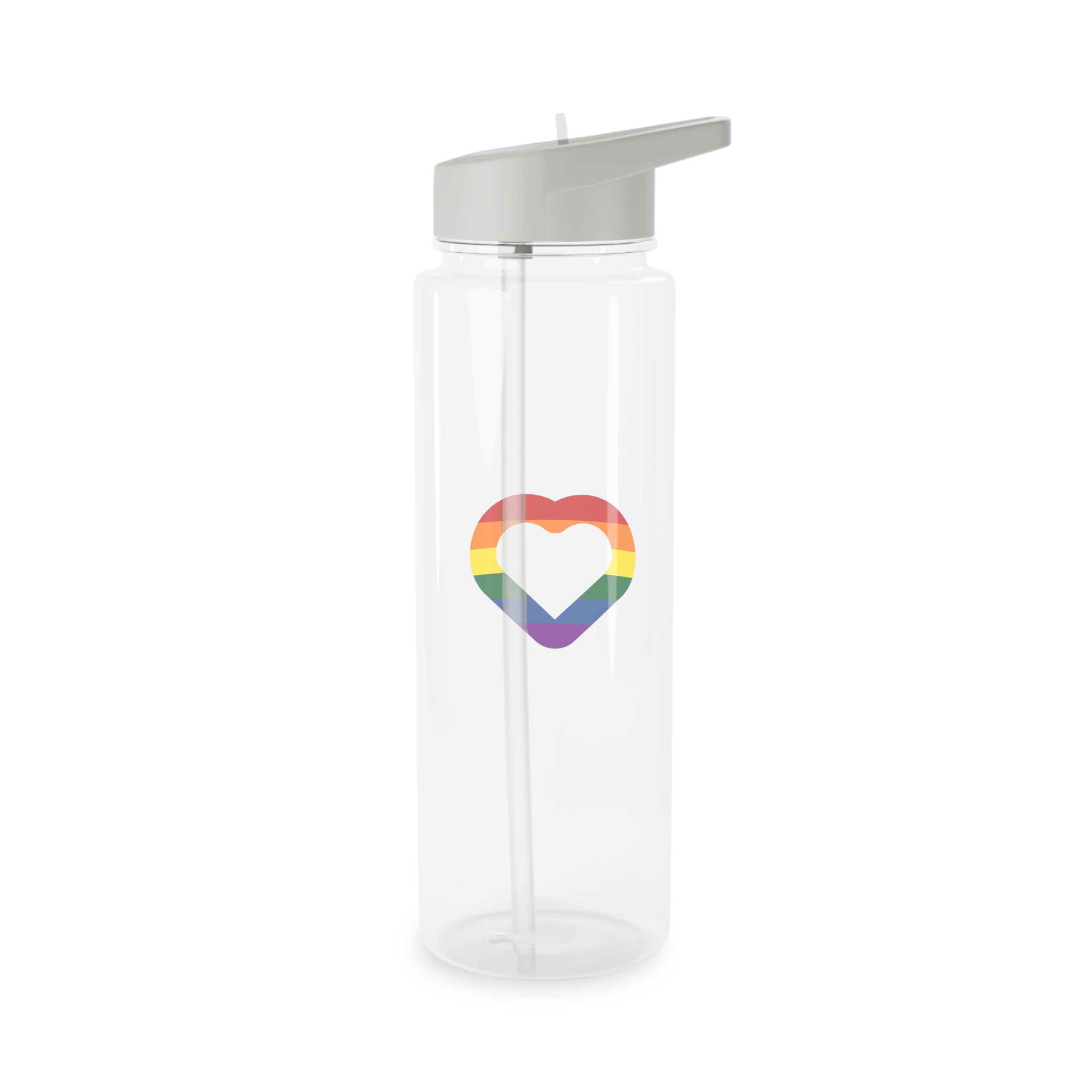 Pride Flag Heart Shape Icon Isolated White Background Lgbt Love Modern Sign Vector Illustration Tritan Water Bottle - Image 6