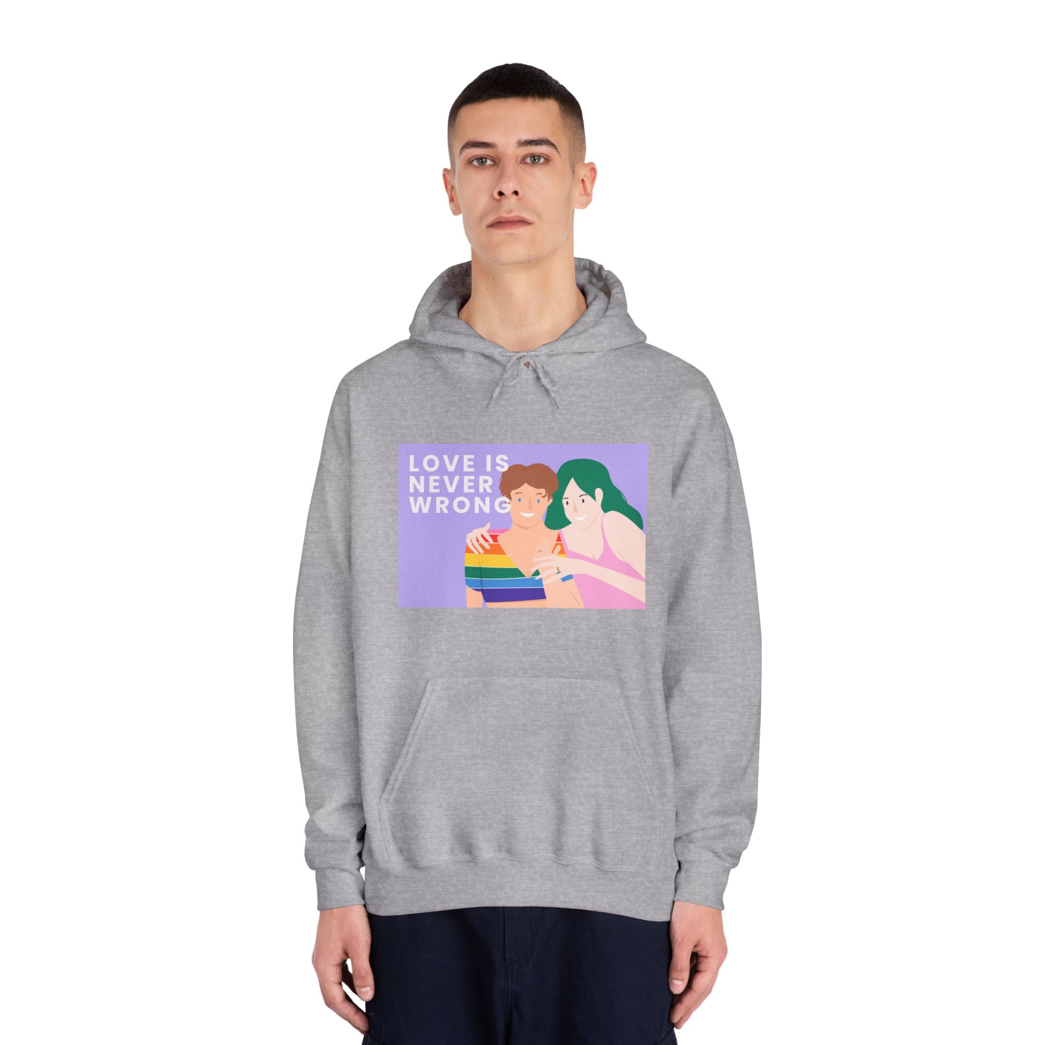 Lgbtq Gay Couple Banner Template Pride Month Unisex Dryblend Hooded Sweatshirt - Image 15