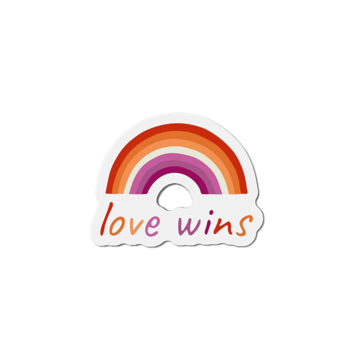 Colorful Rainbow Shape Lesbian Pride Flag Happy Pride Day Lgbtqia Community Pride Month Vector Hand Drawn Doodle Posters Stickers Logo Cards (1) Die Cut Magnets - Image 7
