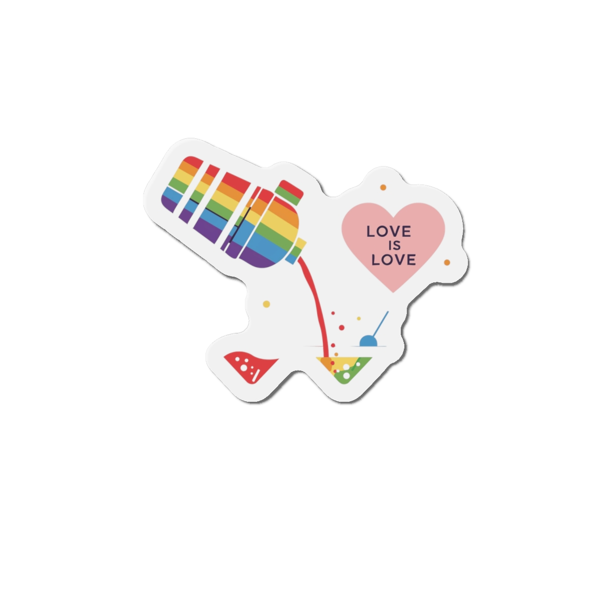 Rainbow Cocktail Shaker Pouring Drink With Heart Love Is Love Illustration Vector Die Cut Magnets - Image 7