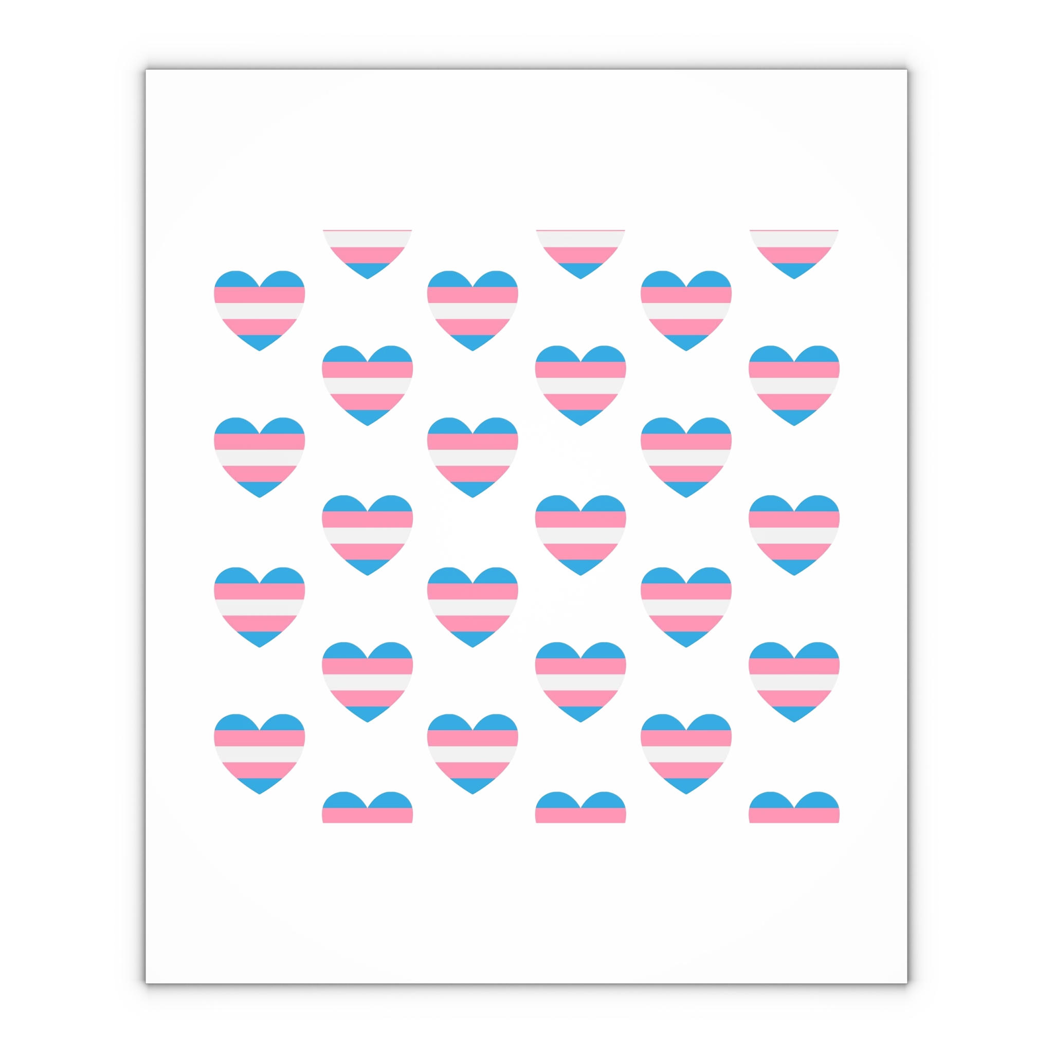 Vector Seamless Pattern Trans Lgbt Flag Heart Gift Wrapping Paper Sheets 1pc - Image 4