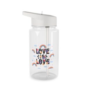 Pride Day Lettering With Rainbows Flowers Tritan Water Bottle