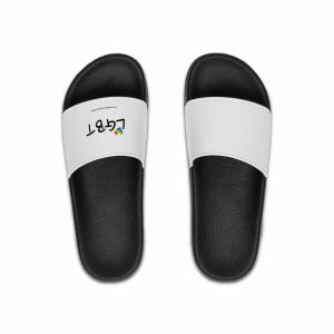 Love Letter Pride Rainbow Lettering Text Writing Pattern Freedom Love Heart Homo Colors Flag Parade(3) Mens Slide Sandals