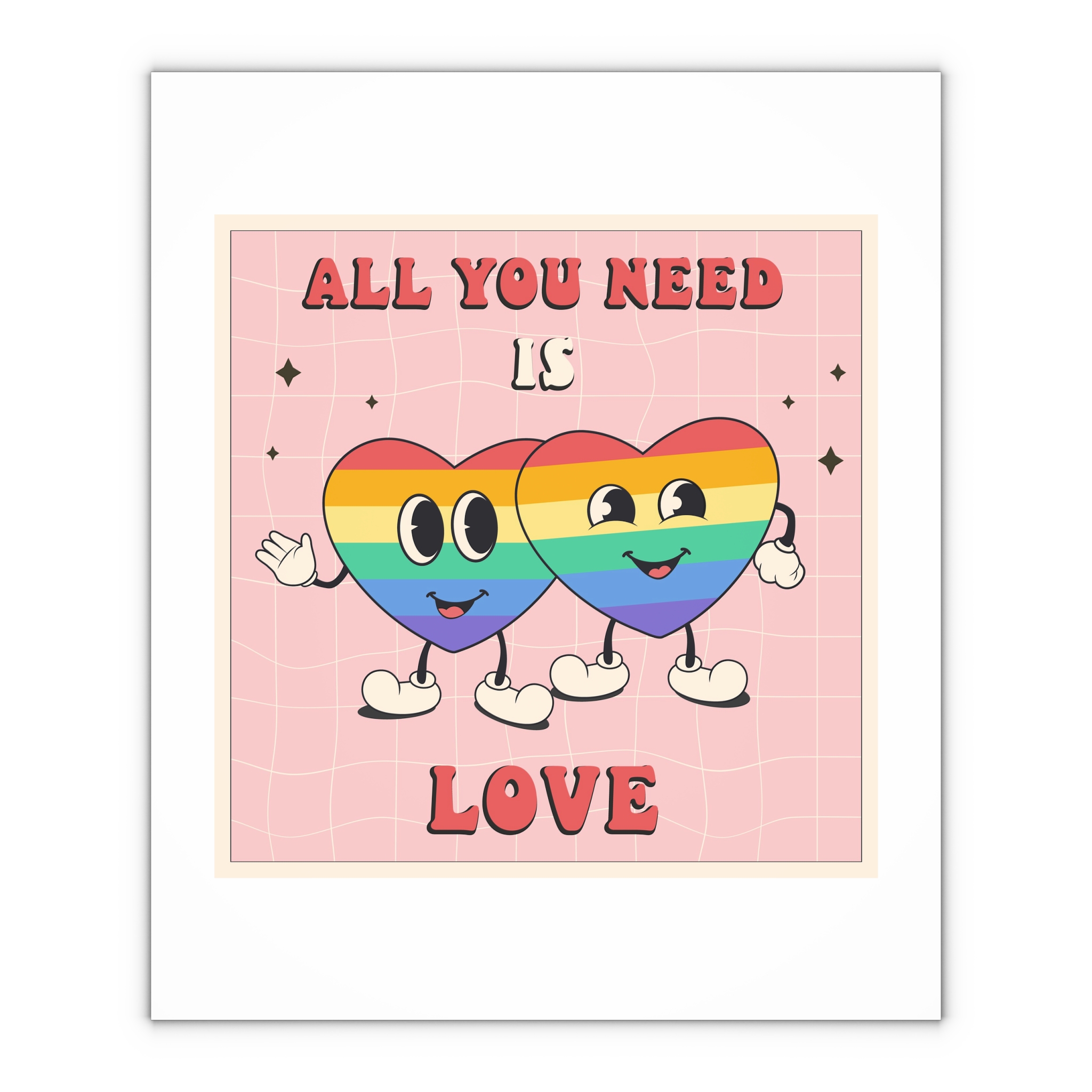 Lgbtq Pride Month Retro Groovy Poster Social Media Post Template With Rainbow Heart Gift Wrapping Paper Sheets 1pc - Image 4