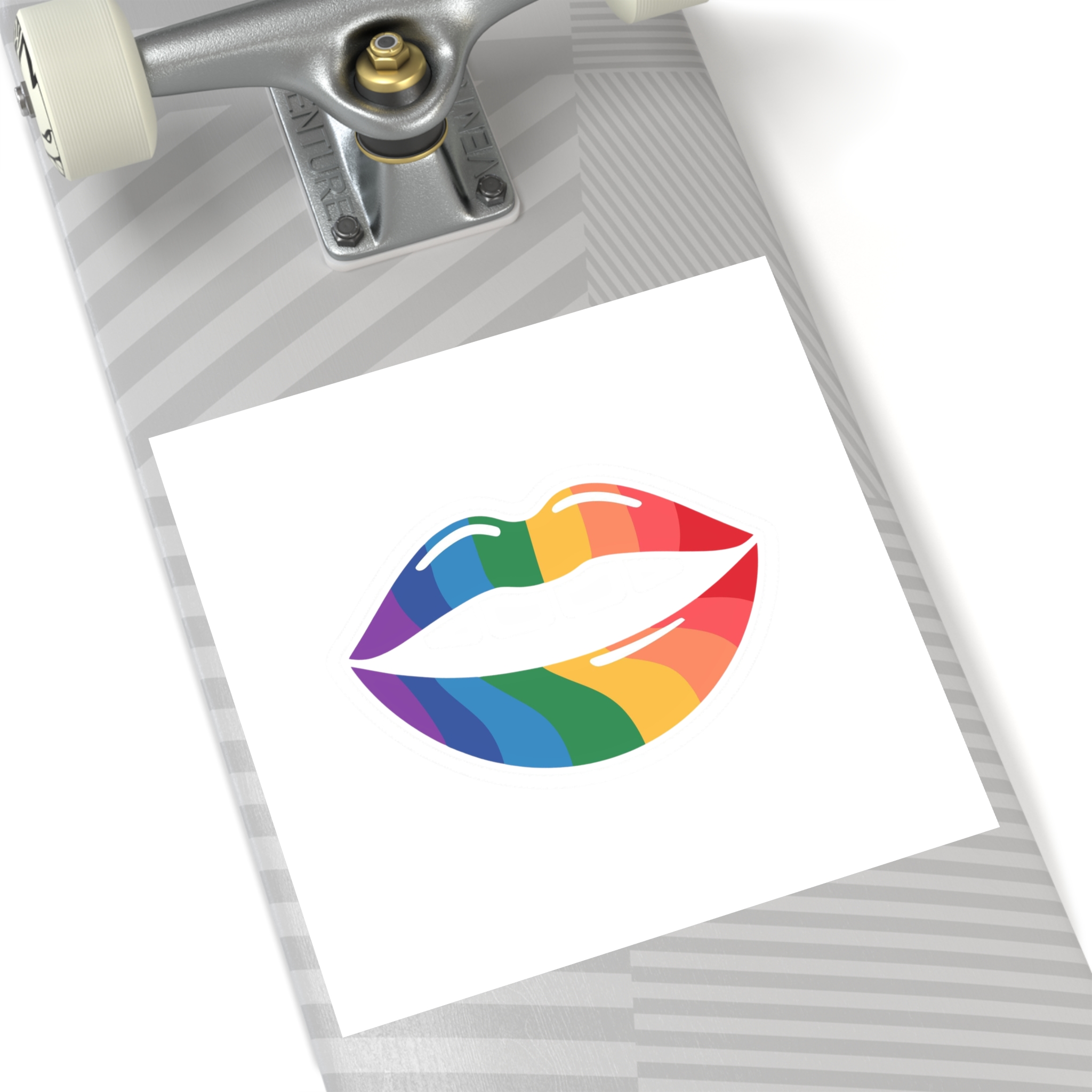 Rainbow Lips Illustration Laminate Stickers Square - Image 80