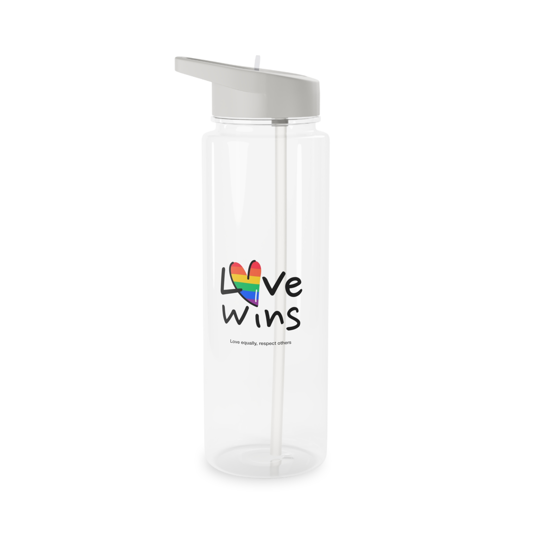 Love Letter Pride Rainbow Lettering Text Writing Pattern Freedom Love Heart Homo Colors Flag Parade(2) (1) Tritan Water Bottle - Image 5
