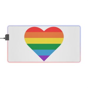 Vector Illustration Heart Colors Lgbt Flag Heart Pride Month - Led Gaming Mouse Pad