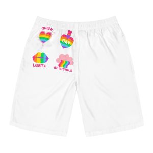 Flat Labels Collection Pride Month Celebration (2) Mens Board Shorts Aop