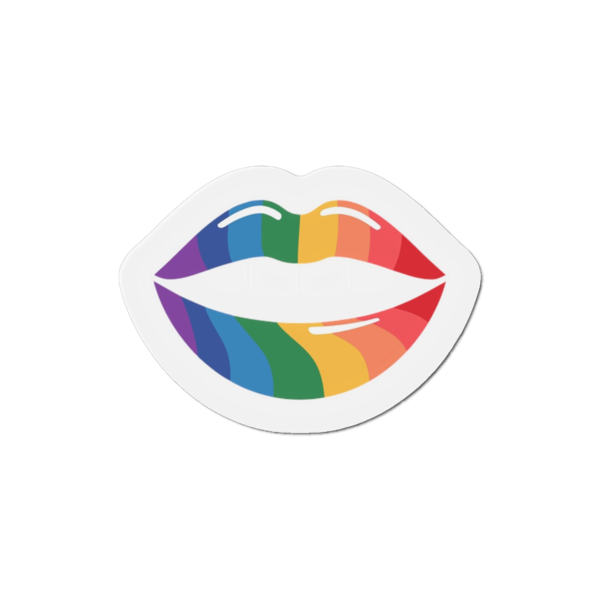 Rainbow Lips Illustration Die Cut Magnets