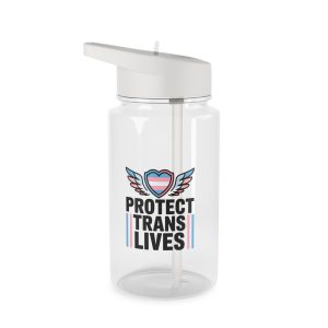 Protect Trans Lives T Shirt Design Isolated White Background 2 Tritan Water Bottle