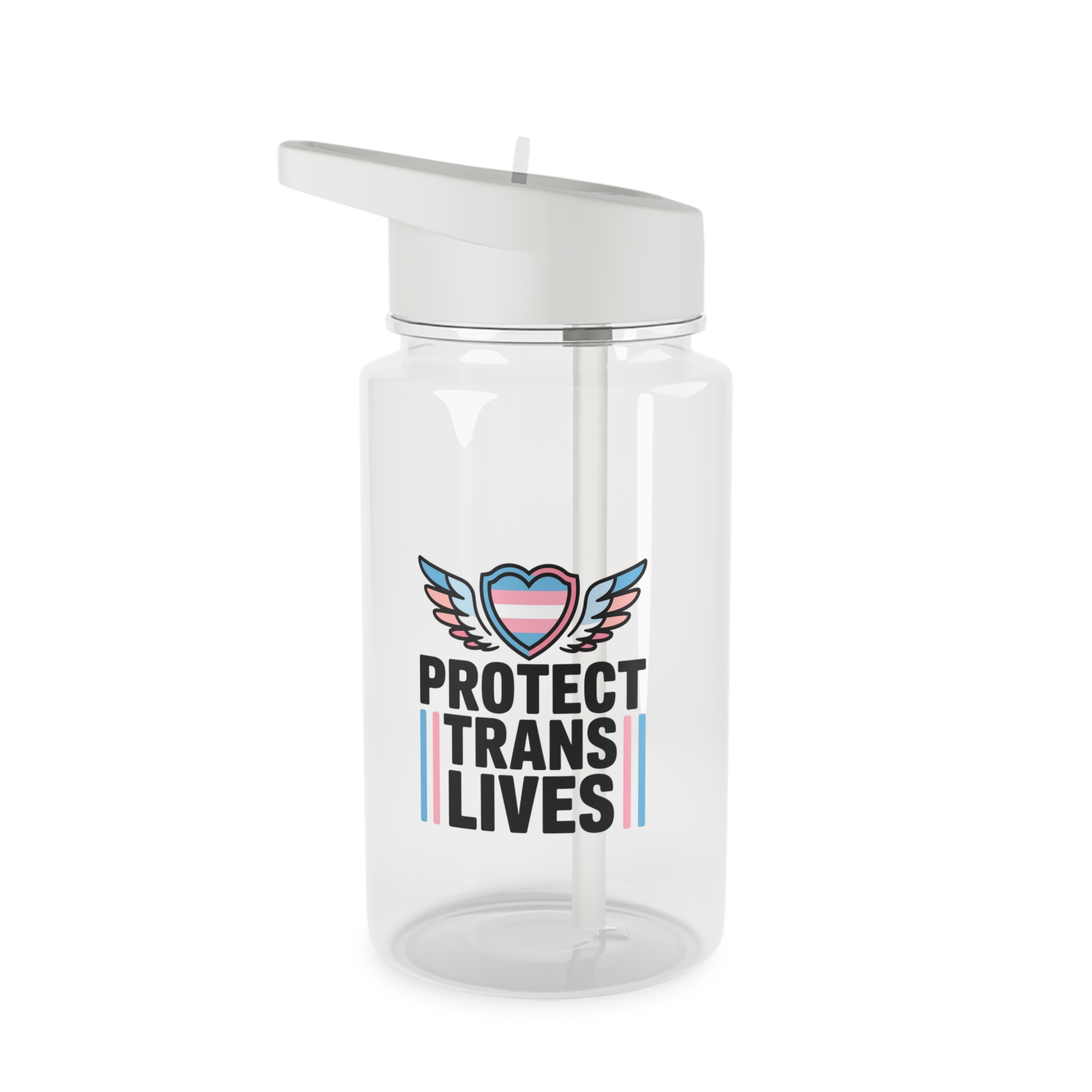 Protect Trans Lives T Shirt Design Isolated White Background 2 Tritan Water Bottle