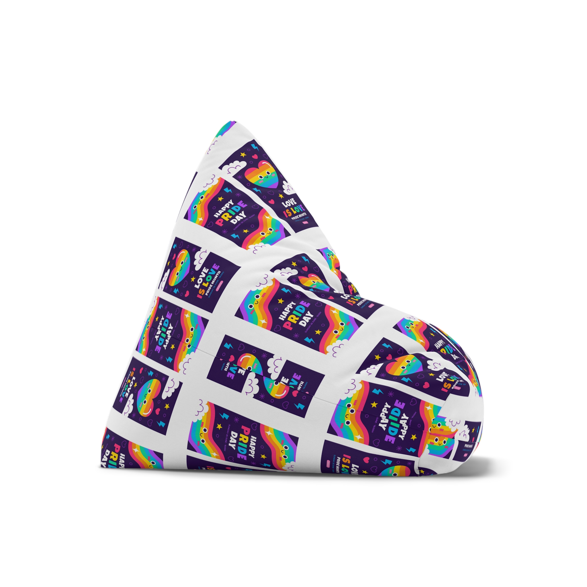 Flat Pride Month Vertical Banners Collection Bean Bag Chair Cover - Image 7