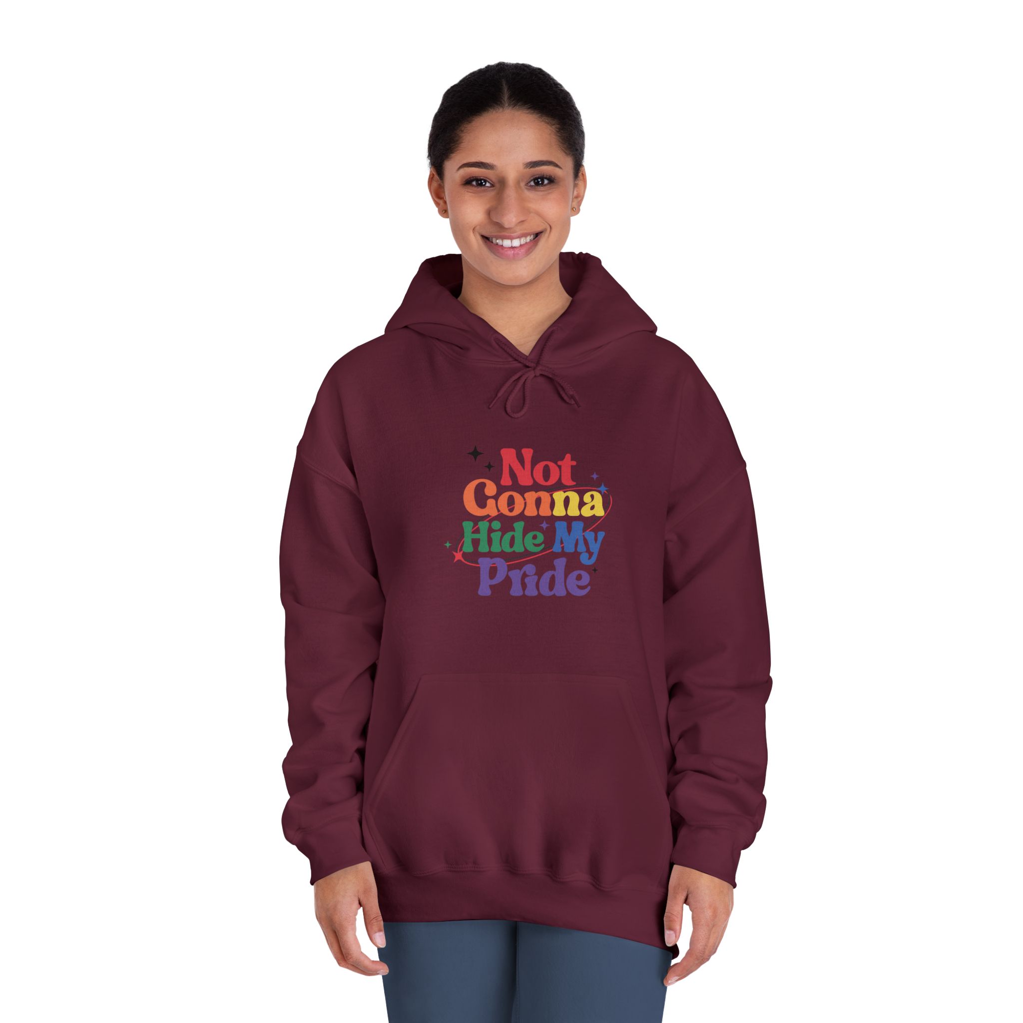 Poster That Says Gonna Hide My Pride Unisex Dryblend Hooded Sweatshirt - Image 20