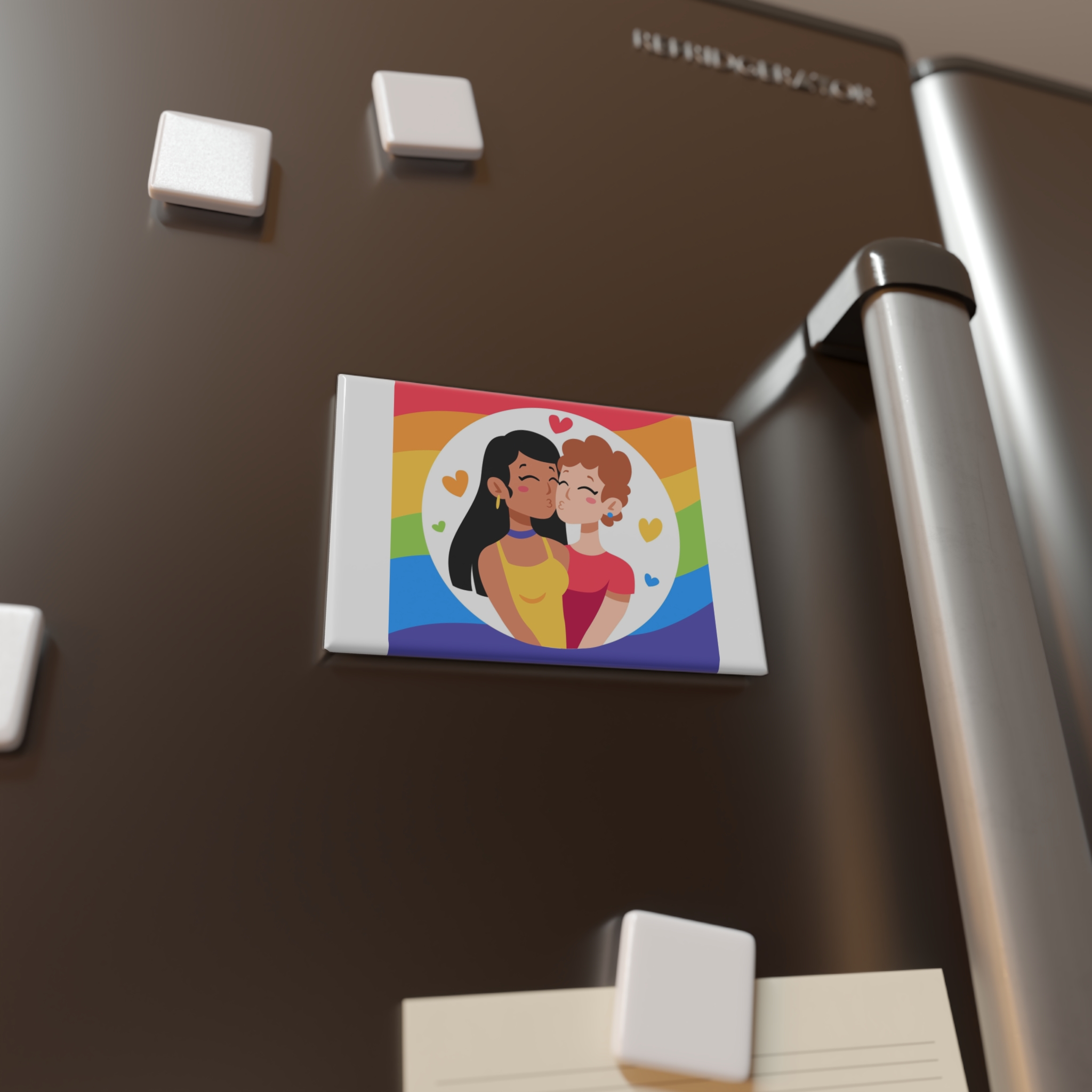 Lesbian Pride Design EF902A Button Magnet Rectangle 1 And 10 Pcs - Image 4