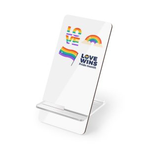 Flat Pride Month Labels Collection Mobile Display Stand For Smartphones