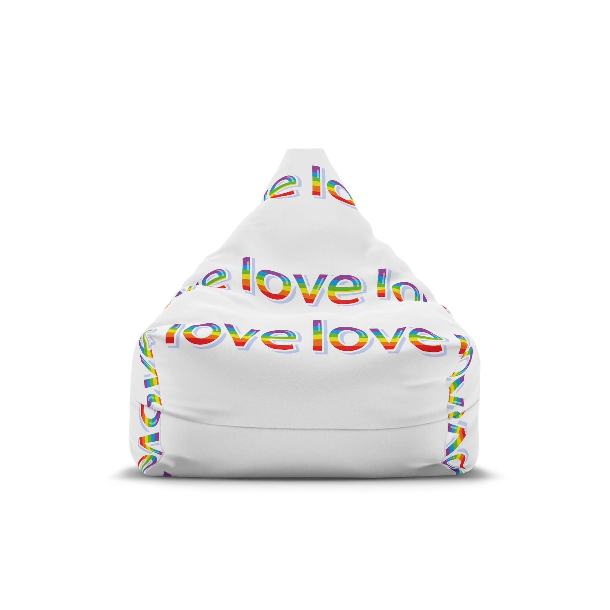 Word Love Rainbow Beautiful Letters Sticker Word Love Light Background Bean Bag Chair Cover